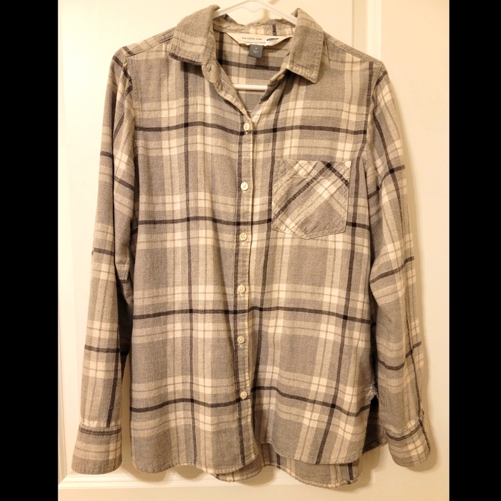 Gray plaid flannel